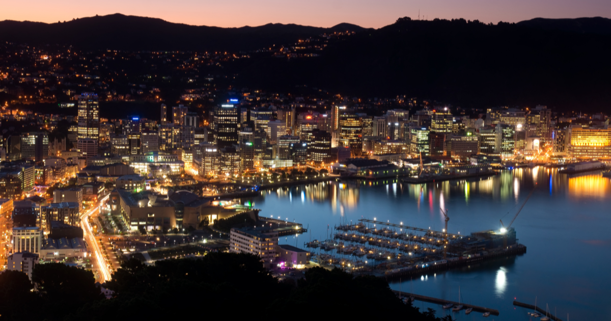 Wellington city at dusk